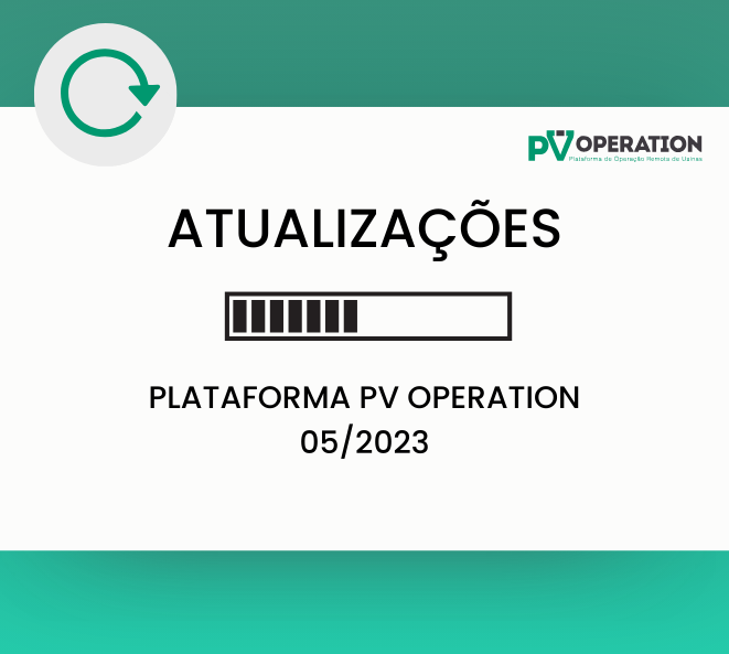 Notas de Atualização 05/2023 da Plataforma PV Operation