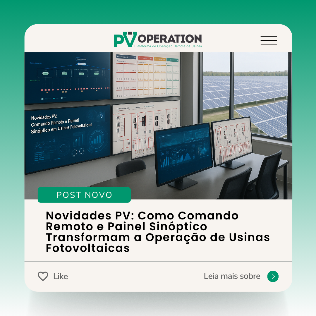 Supervisão solar inteligente com SCADA em nuvem e comando remoto.