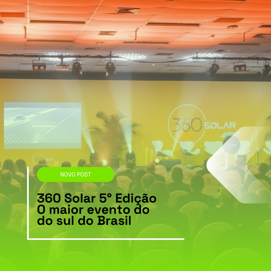 Palestrantes e público durante a 5ª edição do 360 Solar em Florianópolis (SC), congresso e feira de negócios sobre energia solar.